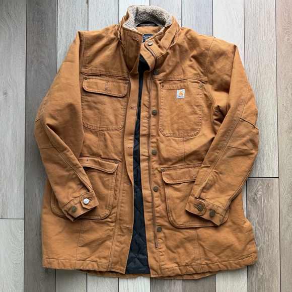 Carhartt Women's Brown Utility Jacket with Hood - Picture 9 of 9